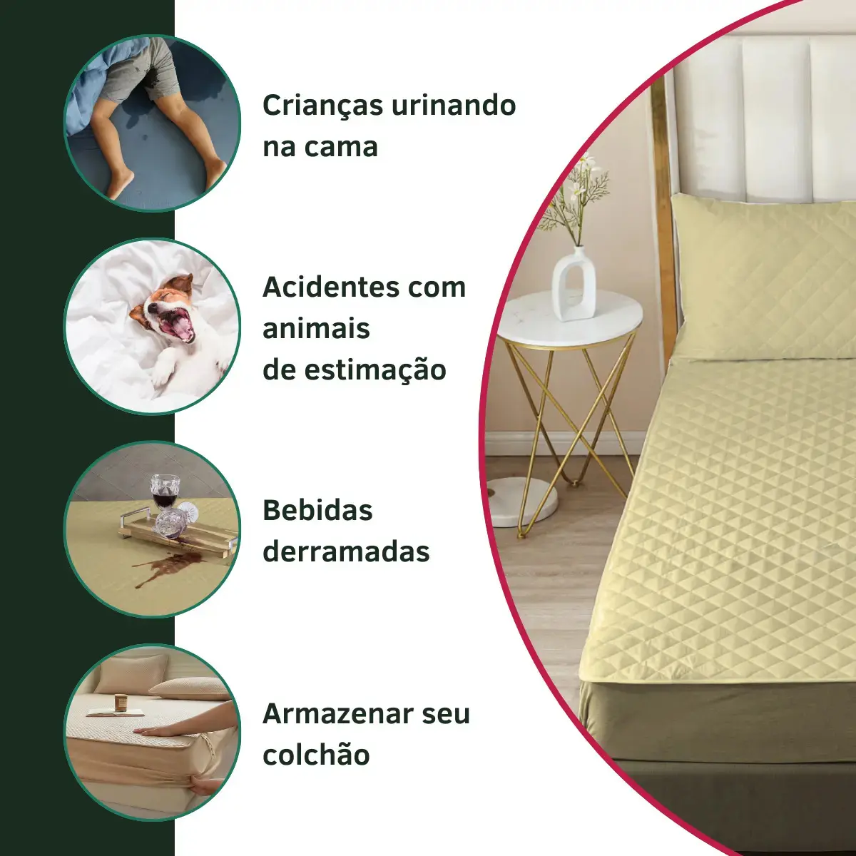 Protetor De Colchão Impermeável Matelado Solteiro Antialérgico Antiácaro Toque Macio E Suave Premium Caqui thumbnail 4