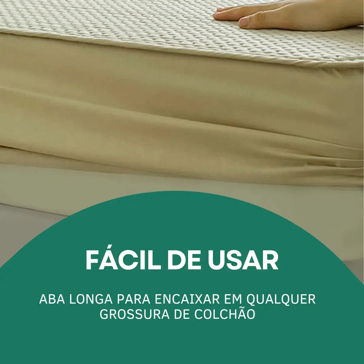 Protetor De Colchão Impermeável Matelado Solteiro Antialérgico Antiácaro Toque Macio E Suave Premium Caqui thumbnail 5