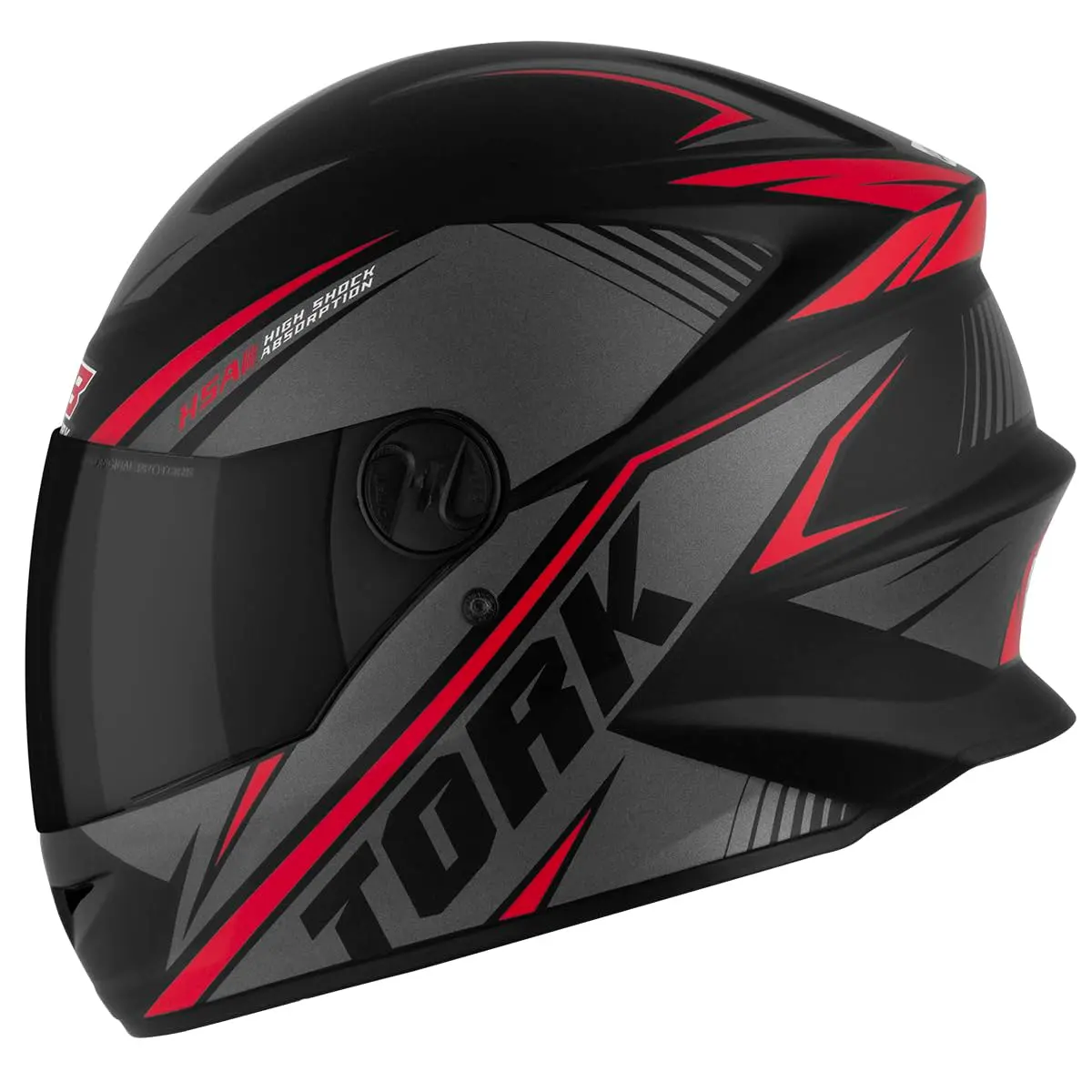 Capacete Moto R8 Pro Tork 60 Viseira Fume Preto/Vermelho