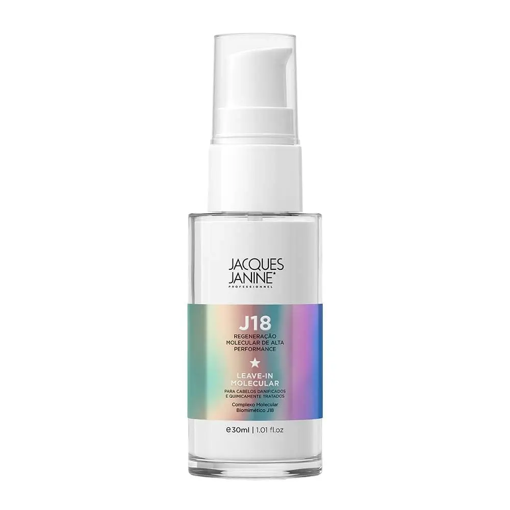 Leave-in Regeneração Molecular J18 Jacques Janine 30ml | Reconstrução molecular com proteção térmica para fios danificados. - 1