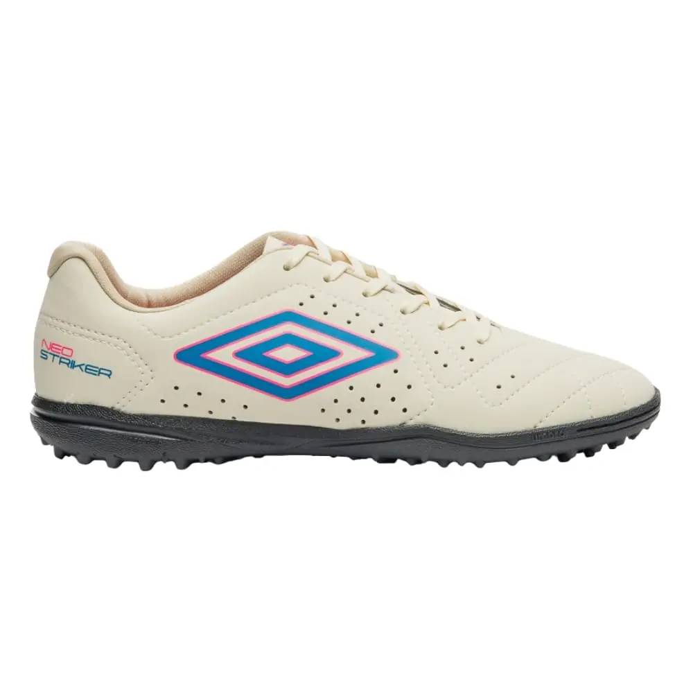 Chuteira Futsal Umbro Neo Striker Ii, White Asparagus/Cloisonne/Rosa Flúor
