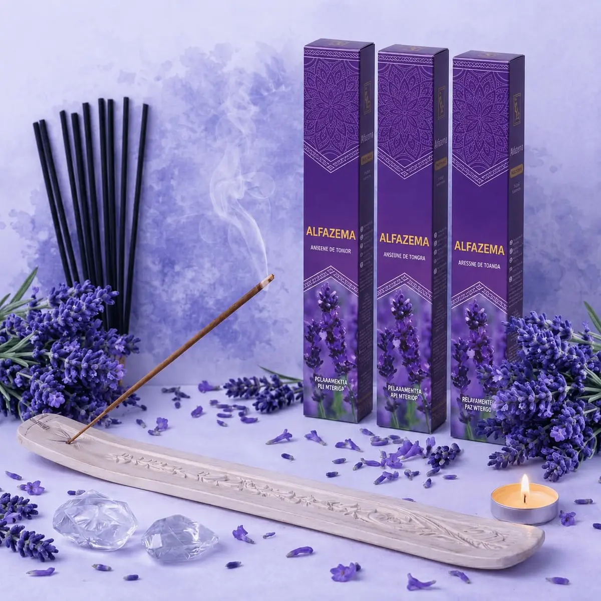 Kit 3 Caixas Incenso Alfazema Premium (7 varetas por caixa)