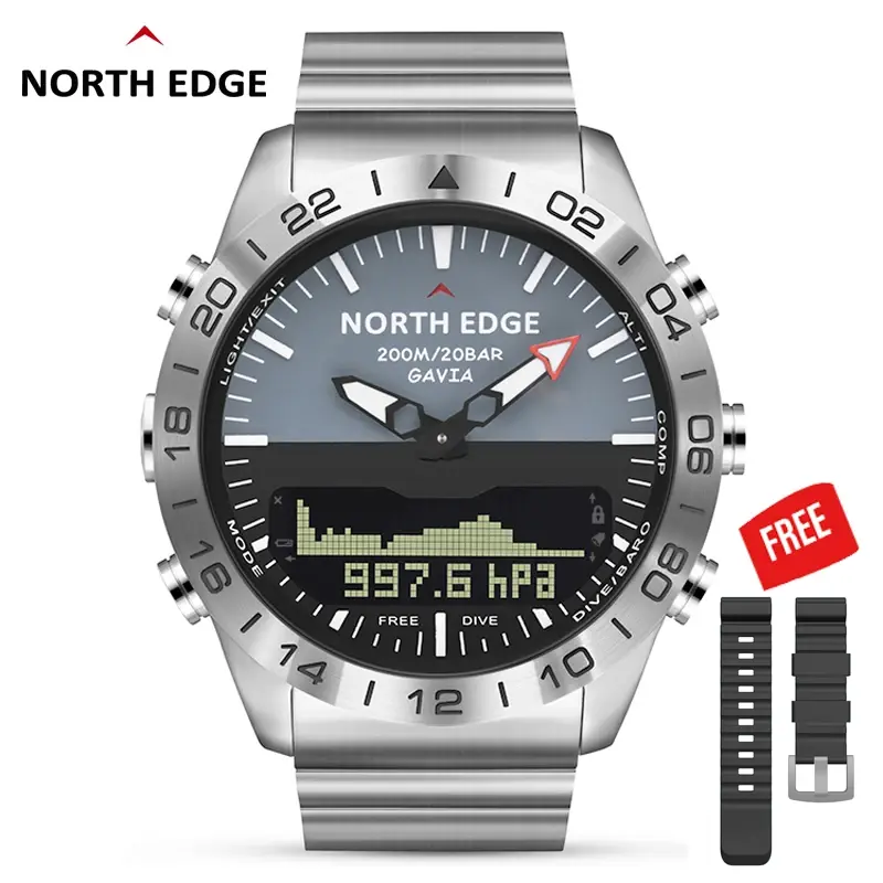 Homens Dive Sports Digital relógio Mens Relógios Militar Do Exército de Luxo de Aço Completo Negócio À Prova D 'Água 100 m Altím