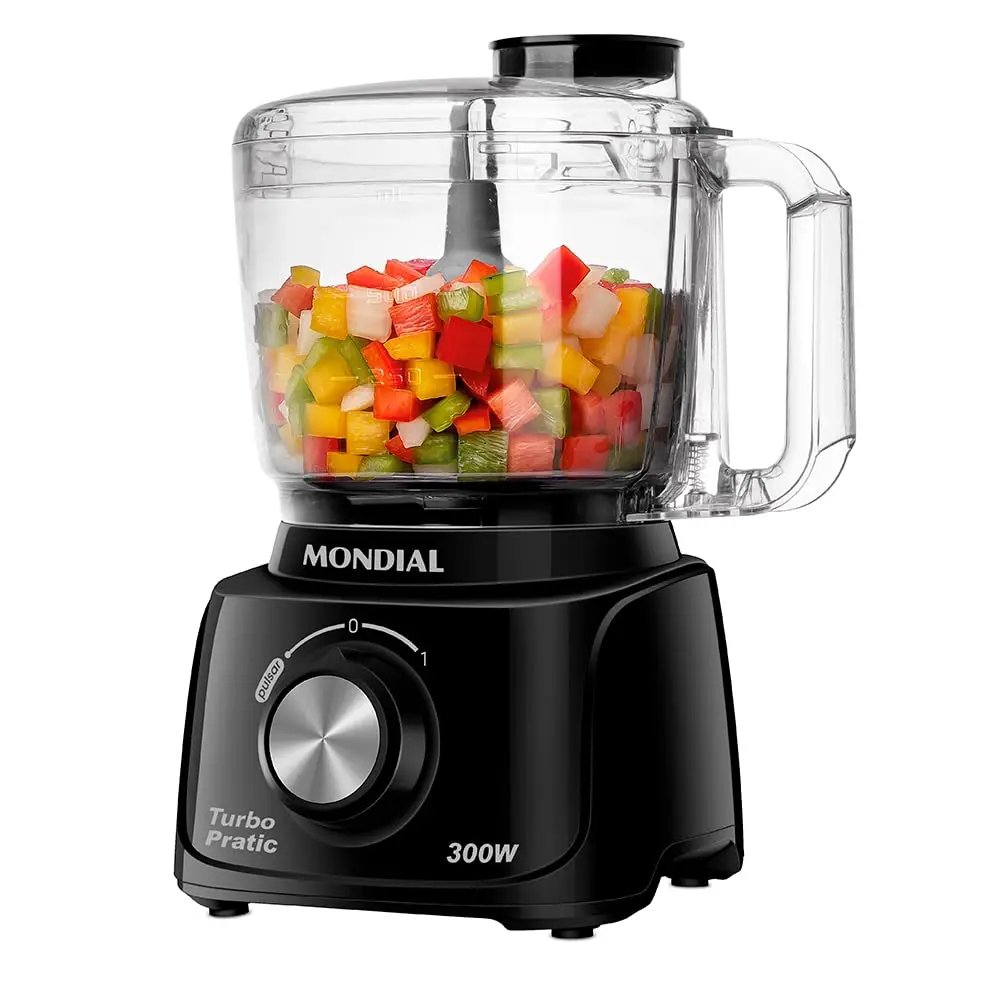 MONDIAL Mini Processador Turbo Pratic, Preto, 300W, 220V - MP-16-B - 1