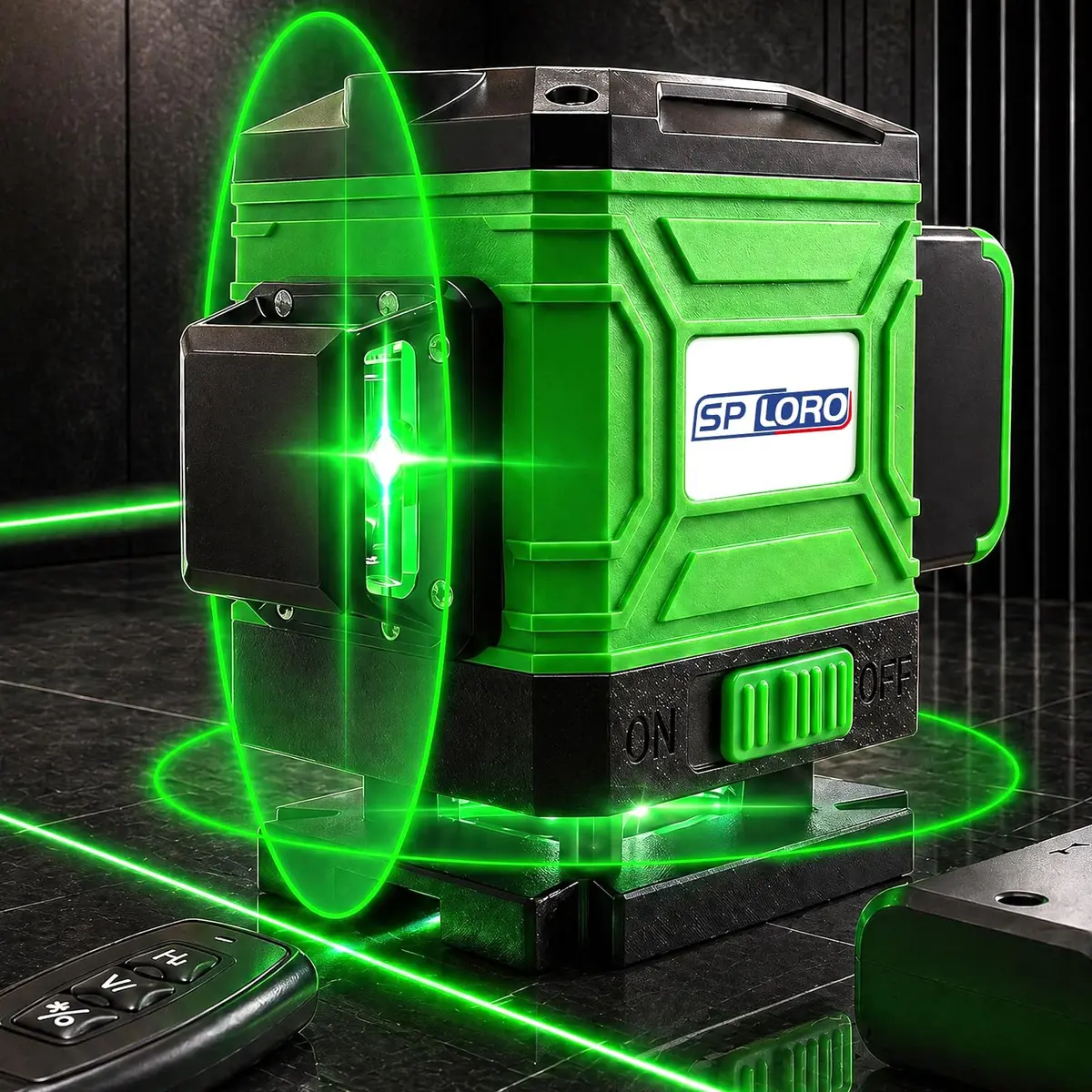 Nivel a Laser 8/12/16 Linhas Verde Autonivelante 360 Graus (8 Linhas) | Nivelador Profissional Cruzado com Controle, Bateria e Carregador Bivolt 110/220V. Ideal para Porcelanato, Gesso e Reformas