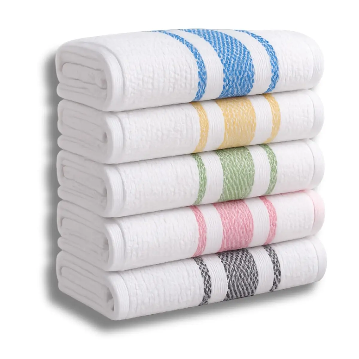 Panos de Prato Kit 5 Peças Branco Xadrez Colorido Alta Absorção