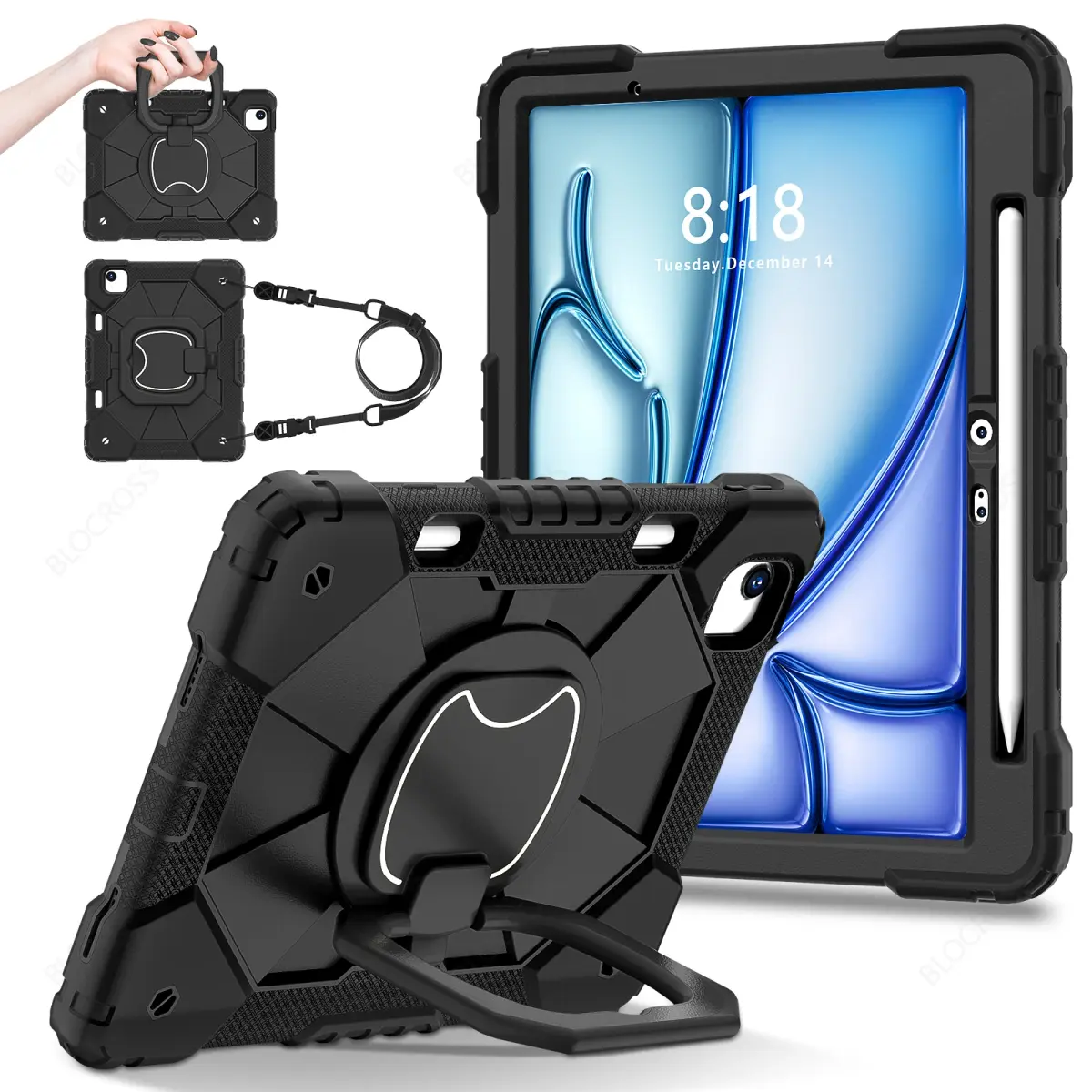 Armadura suporte à prova de choque tablet caso para ipad ar 5 ar 6 a16 11th m3 pro 11 12.9 13 10 gen 10.5 10.2 9th 8th 6th 5th 9.7 mini 7 6