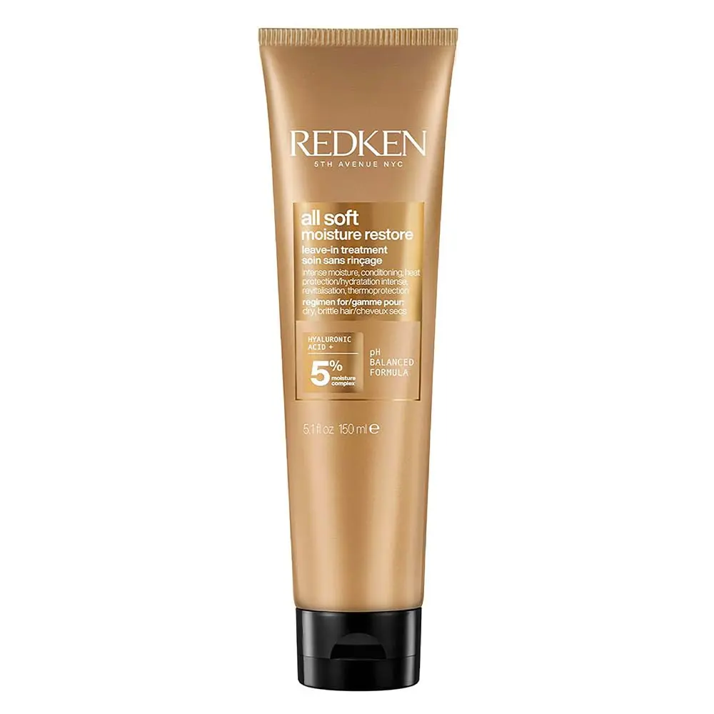 Redken All Soft Moisture Restore Leave-in para Cabelos Secos e Opacos, com Óleo de Argan e Ácido Hialurônico, Hidratação Profunda, Brilho e Proteção Térmica, 150ml