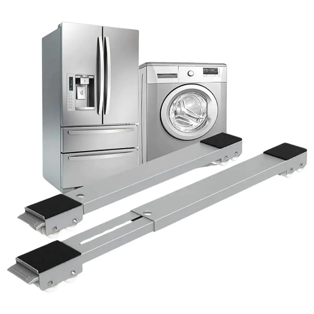 Suporte com Rodinhas Ajustável para Eletrodomésticos até 220kg com Freio para Máquina, Geladeira e Fogão