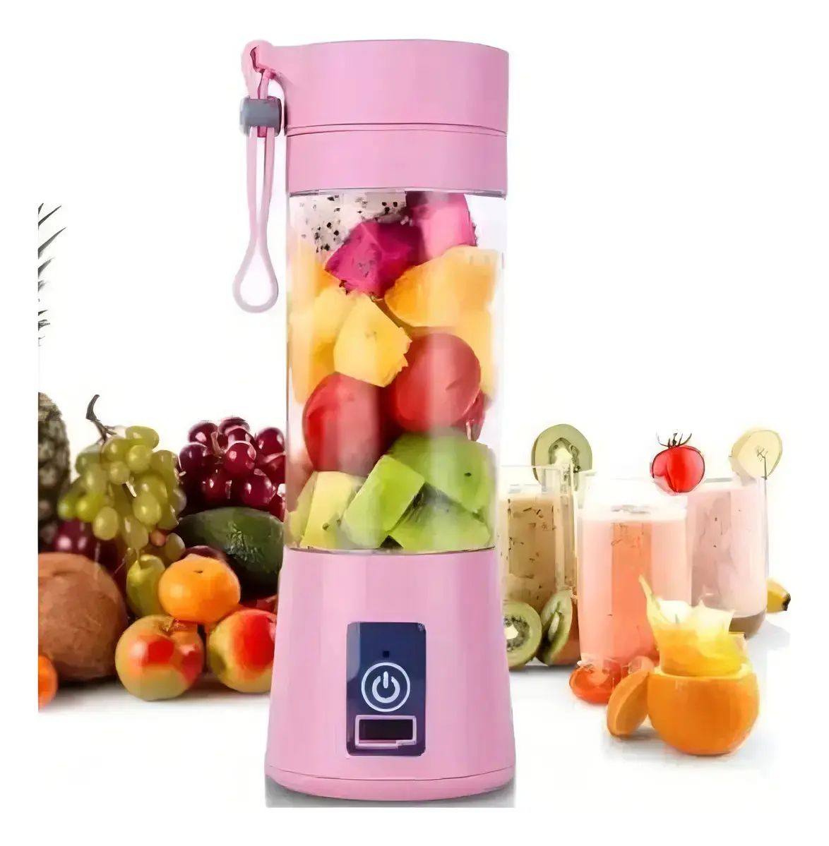 Mini Liquidificador Mixer Juice Garrafa Portátil Usb Recarre Cor Rosa 3