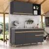 Armário de Cozinha Compacta Veneza Multimóveis MP2142.130 Preto - 1