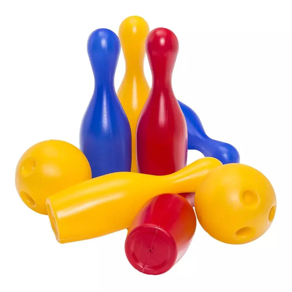 Jogo de Boliche Cardoso | Plástico 27 cm - 6 pinos de e 2 bolas - Brinquedo Infantil - a partir de 3 anos