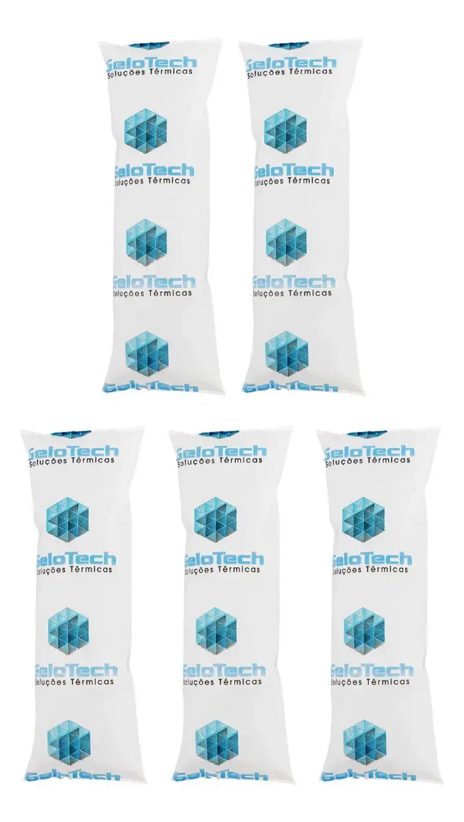 Kit 5 Gelo Gel Artificial Reutilizável Flexível 45g Cor Azul-marinho
