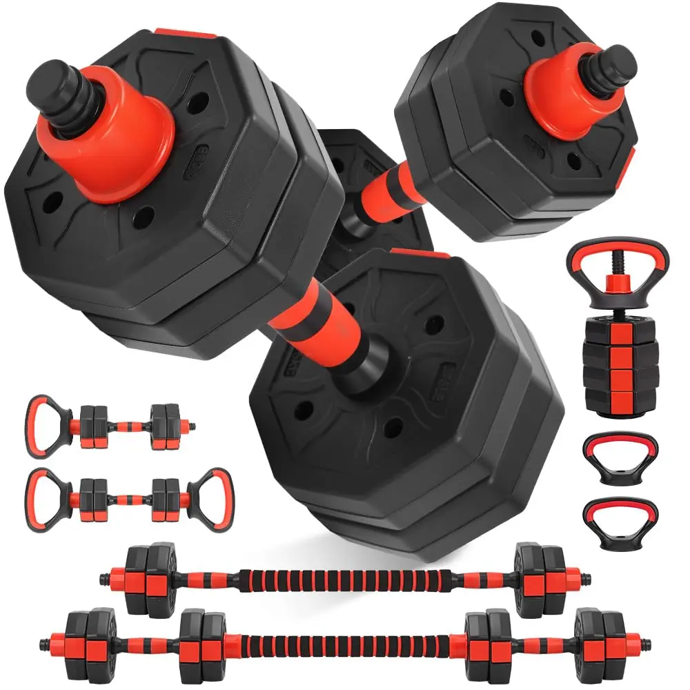Pesos para Musculação, Halteres 6 em 1 Alteres para Musculação, 10KG Kit Halteres com Kettlebell, Halter, Pesos para Exercícios em Casa, Kit Alteres