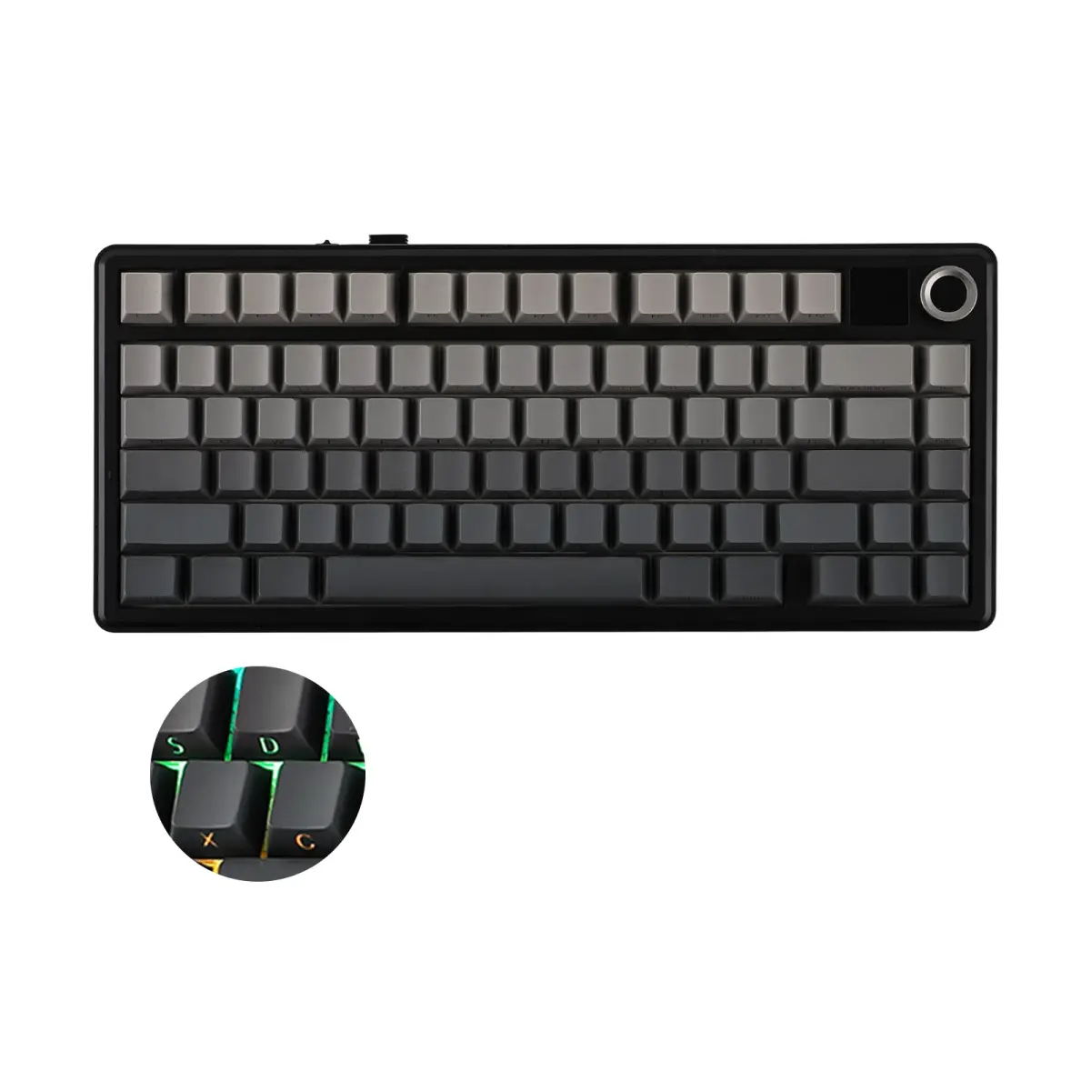 EPOMAKER X AULA F75 MAX Compact 75% ANSI Layout Teclado mecânico sem fio com fio/Bluetooth/2,4 GHz com tela TFT e botão