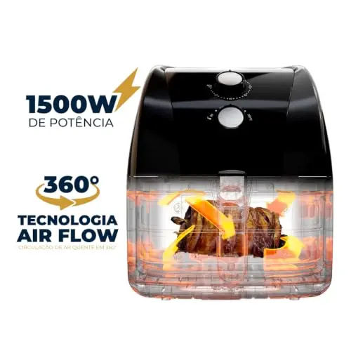 Fritadeira Air Fryer Britânia 5,5L 1500W BFR50 Redstone 220V thumbnail 4