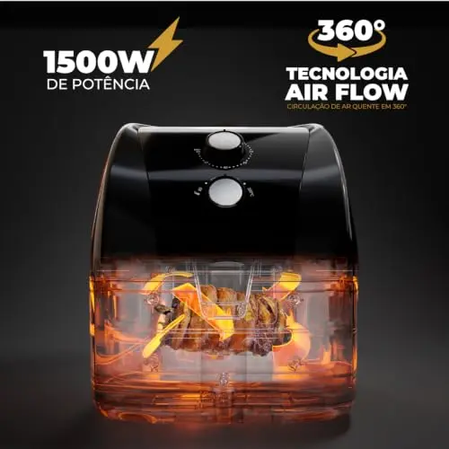Fritadeira Air Fryer Britânia 5,5L 1500W BFR50 Redstone 220V thumbnail 5