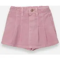 short saia infantil de sarja com pregas rosa - 1