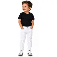 Infantil - Calça Sarja Crawling Skinny Menino Branca - 1