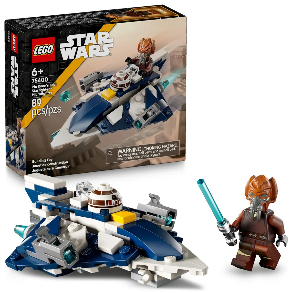 Star Wars Microfighter Jedi de Plo Koon 75400 6+ Anos 89 Peças LEGO