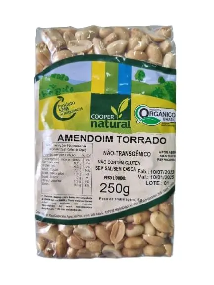 Amendoim Torrado sem Sal Orgânico Coopernatural 250g - 1