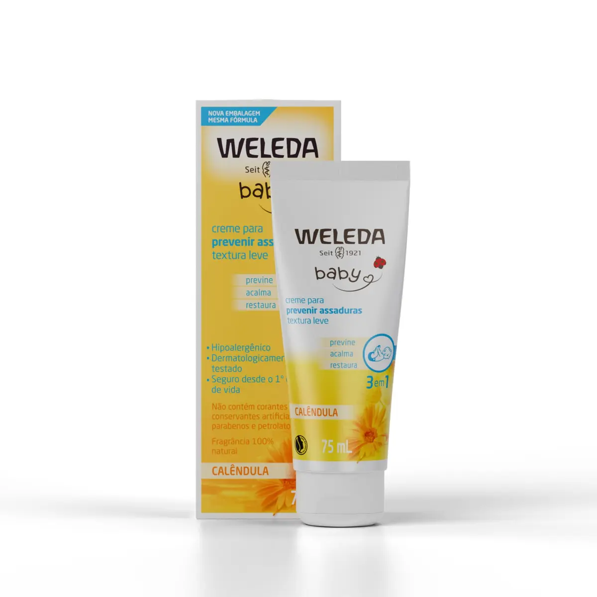 Weleda Babycreme de Calêndula | Proteção Natural Contra Assaduras | Fórmula Suave com Calêndula e Camomila | 75 ml