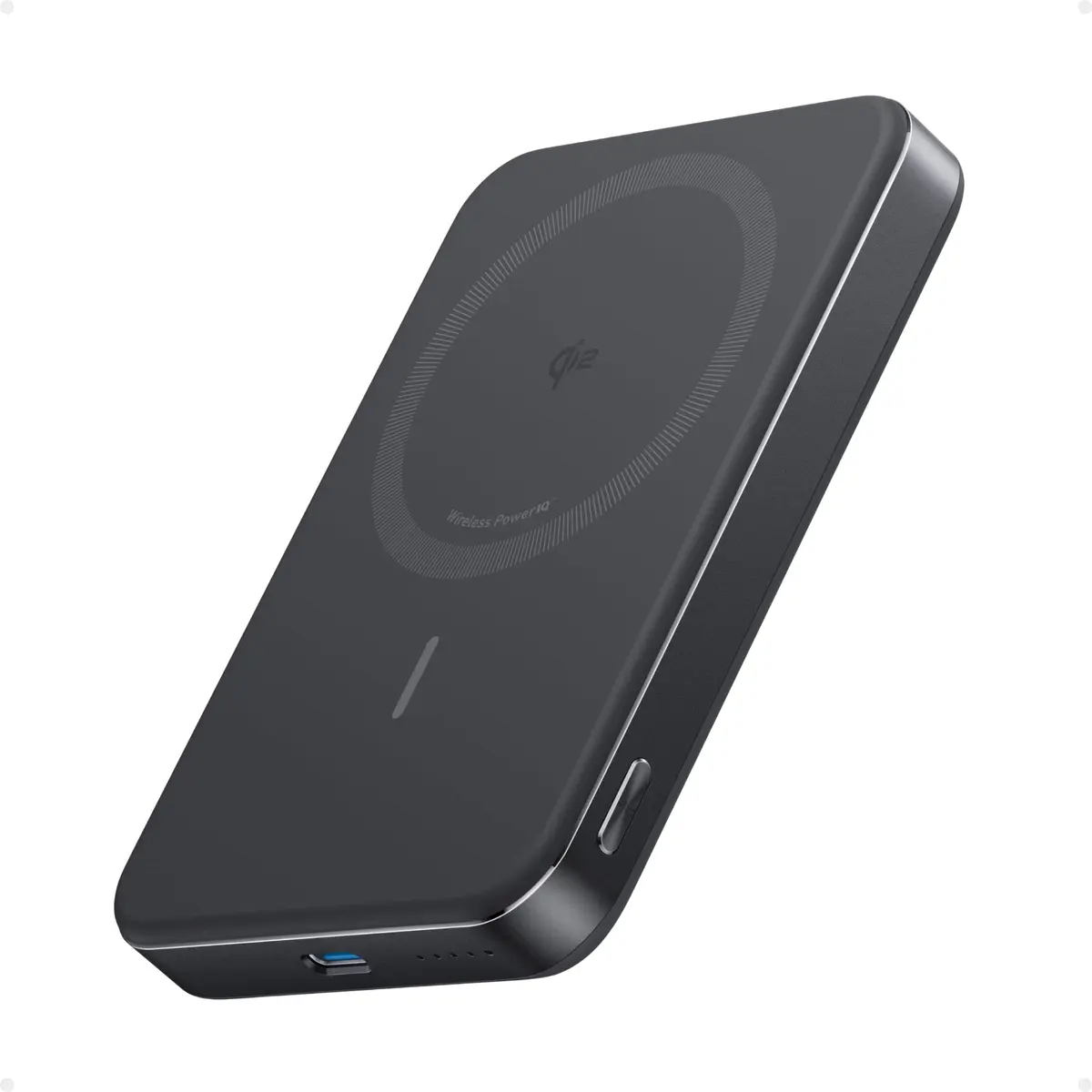 Anker MagGo Power Bank,Carregador Portátil Ultra Fino por Indução 10.000mAh | Compatível com MagSafe, 15W Ultra Rápido, Certificação Qi2, Design Ergonômico, para iPhone 18/17/16/15/14/13, Samsung, Xiaomi
