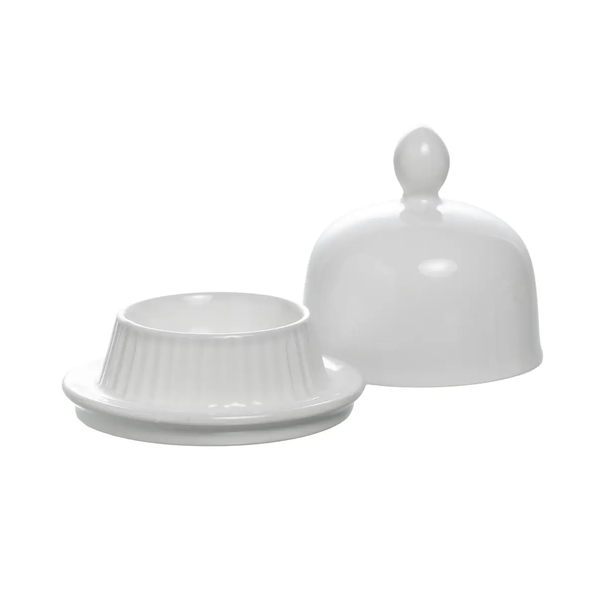 Manteigueira com Tampa e Pires - Blanc - Porcelana - Branco - Full Fit