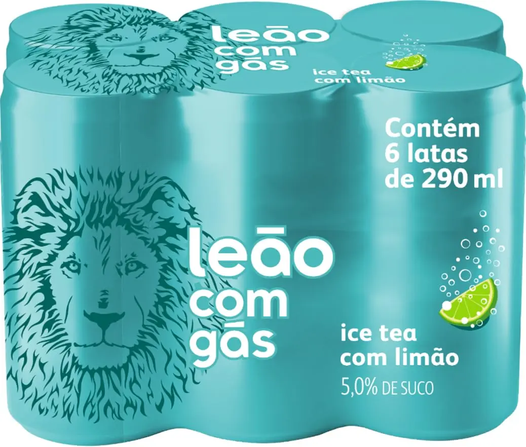 Pack Leão com Gás Ice Tea Zero com Limão 290ml, 6 unidades - 1