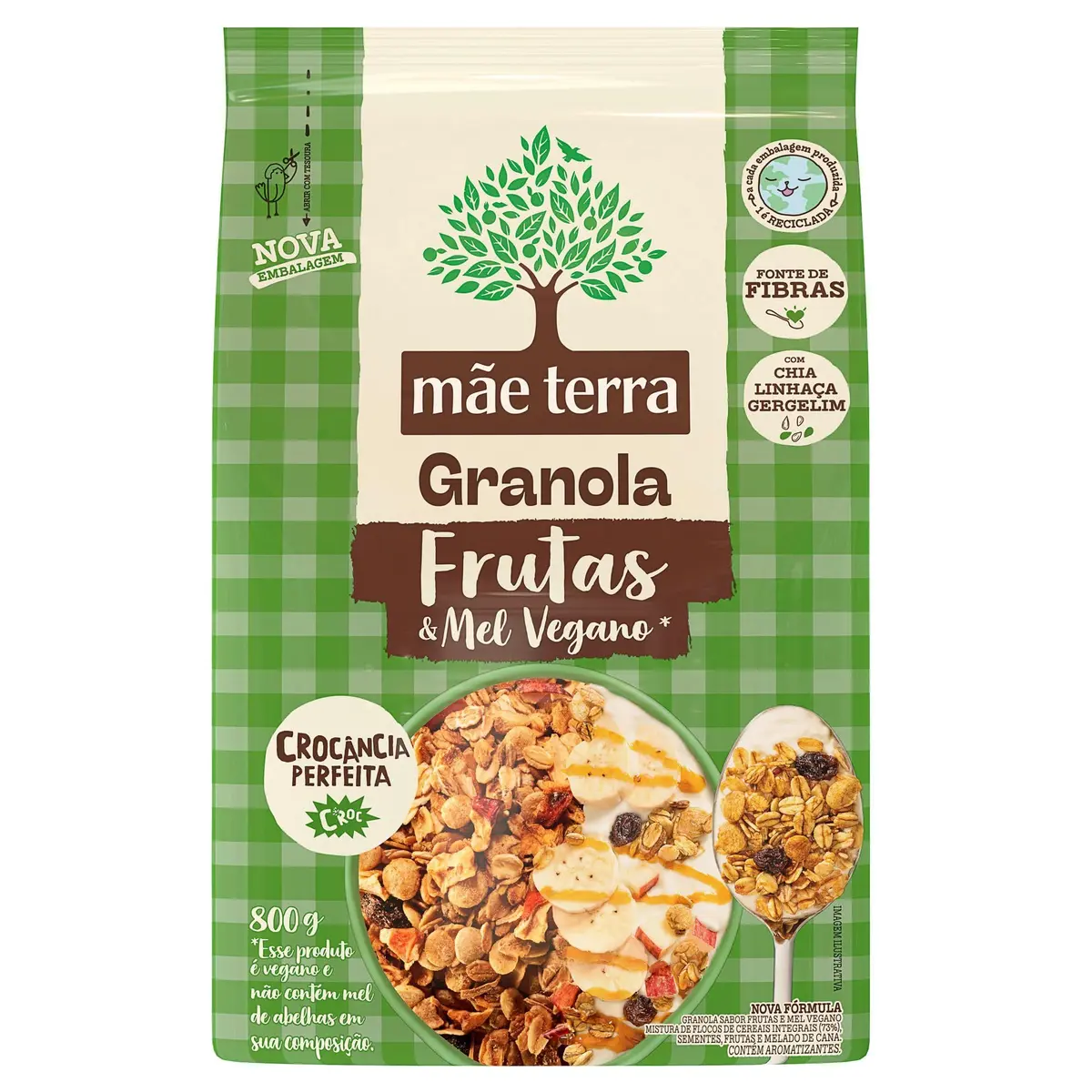 Mãe Terra Granola Frutas E Mel Sem Açúcar 800G