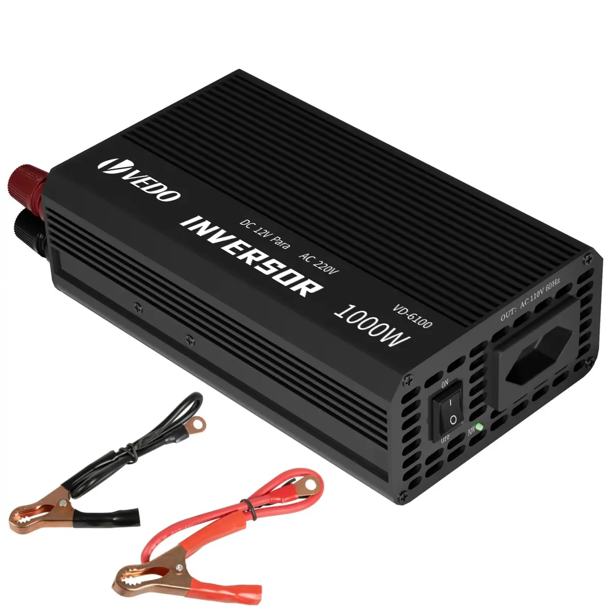 Inversor de energia portátil para veículos,Conversor de energia de 12 V para 220 V e 500 W,adequado para uso em veículos, barcos e situações de emergência