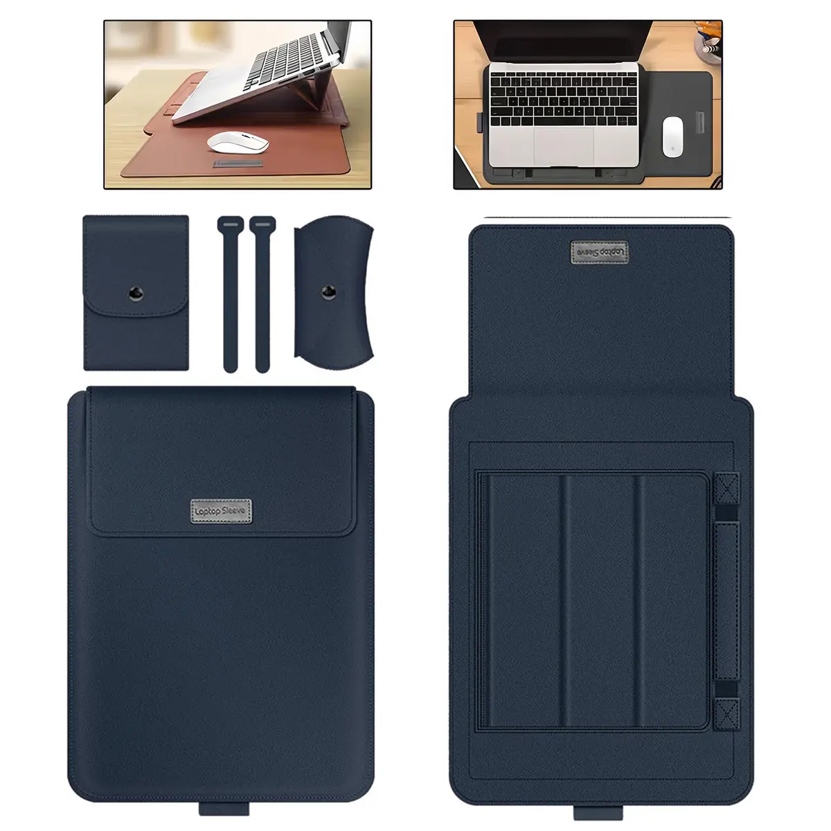 MONWO Capa Ergonômica para Notebook, 13-15,6 Polegadas, Mousepad Embutido e Elevação de Altura (Azul Escuro, 15-15,6 Pol)