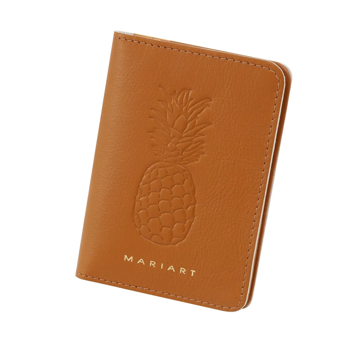 Mariart Carteira de Couro Bovino Legítimo Fauna c/Proteção Antifurto RFID (Amarelo Abacaxi)