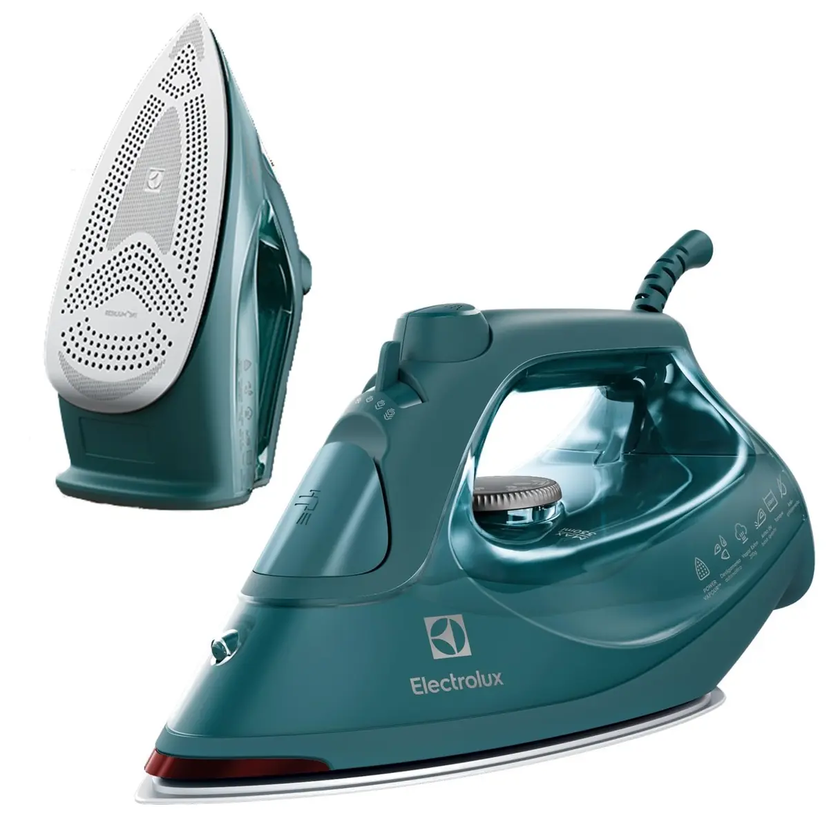 Ferro de passar seco e vapor Electrolux Antiaderente base cerâmica vapor vertical extra 1200W Verde Escuro (ESI80) 127v - 1