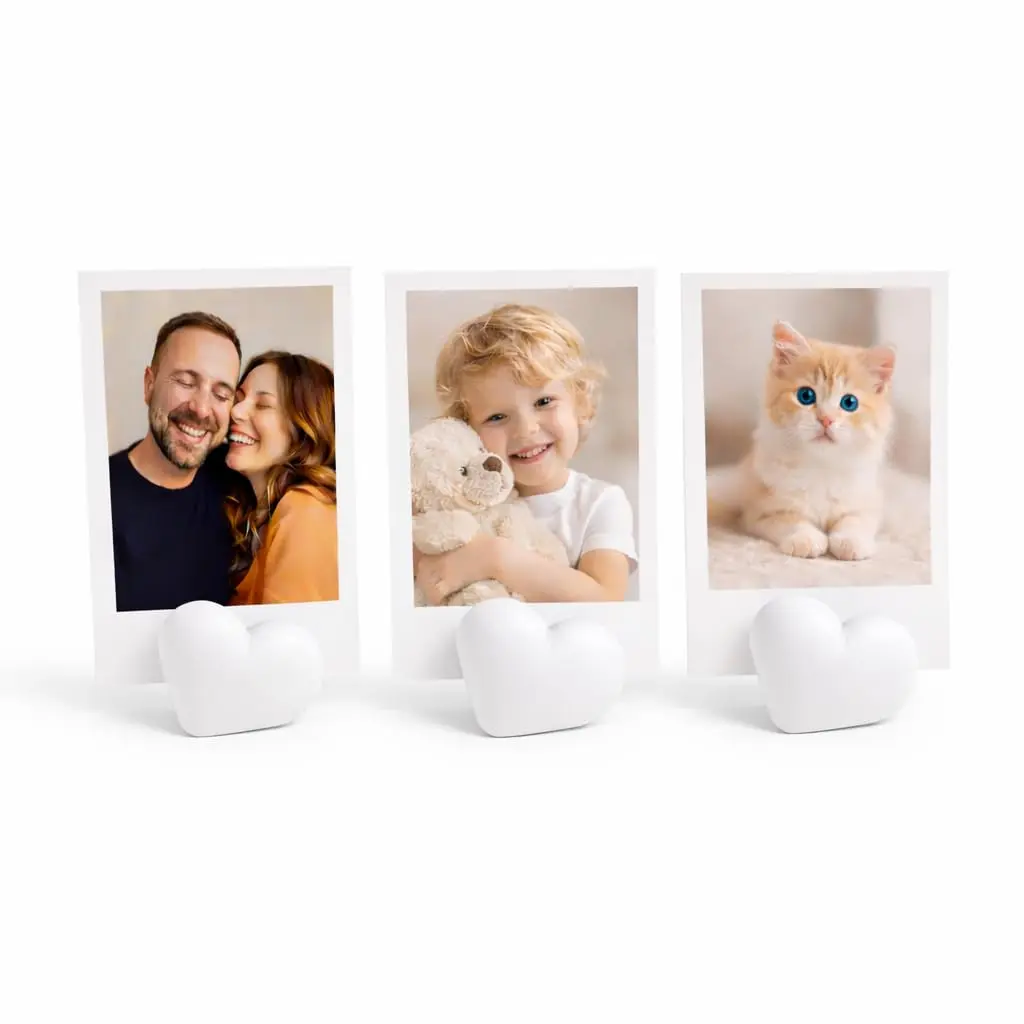 Kit Porta Fotos Polaroid Coração SOMENTE para Instax Mini Retrato Foto Album Moldura Polaroide Minimalista (Kit com 20 Branco) - 1