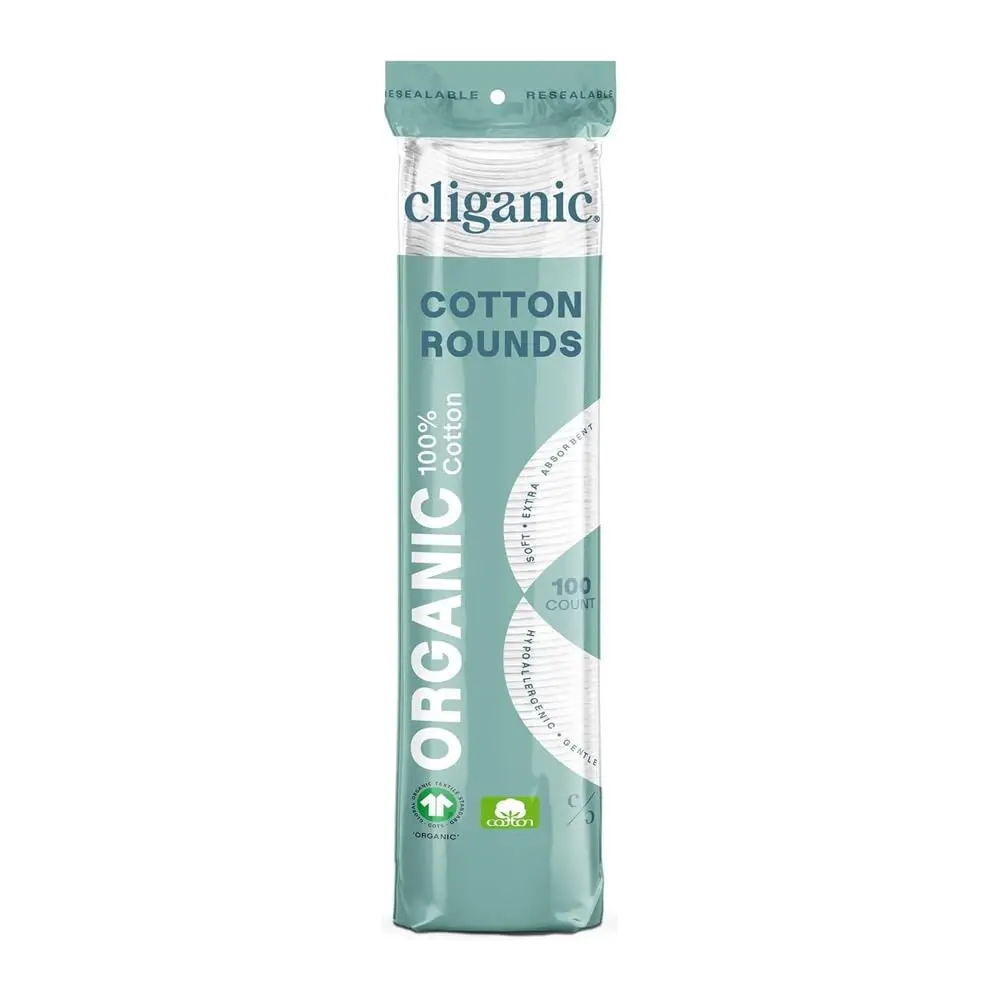 Almofadas de Algodão Orgânico Cliganic Disco para Remoção de Maquiagem e Cuidados com a Pele - Pacote com 100 Unidades - 1