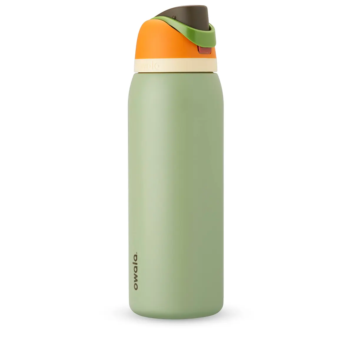 Owala FreeSip - Garrafa de água de aço inoxidável isolada com canudo, sem BPA, 1182 ml | Camo Cool (Verde)