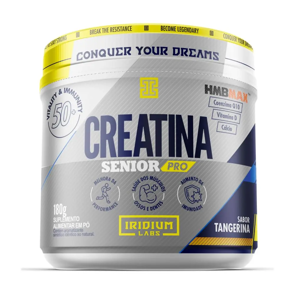 Creatina Senior Pro 180g - HmbMax® + Vitamina D + Coenzima Q-10 + Cálcio