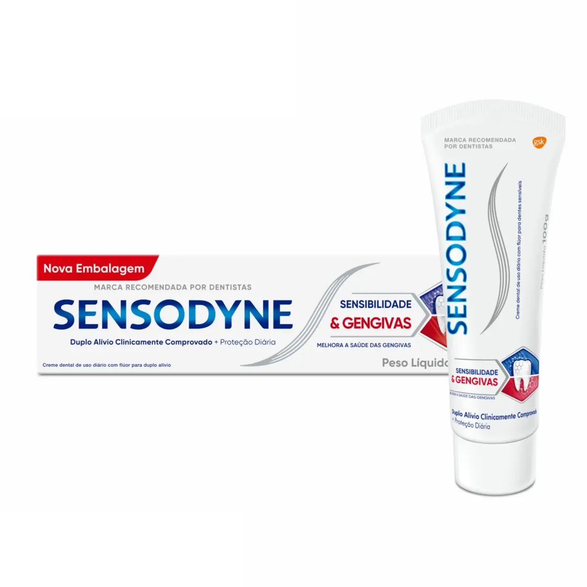 Creme Dental Sensodyne Sensibilidade e Gengivas, com Flúor, 100g | Duplo Alívio