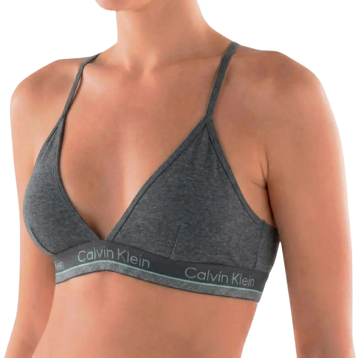 Top Calvin Klein Triângulo Underwear Alça Cruzada CK Cotton