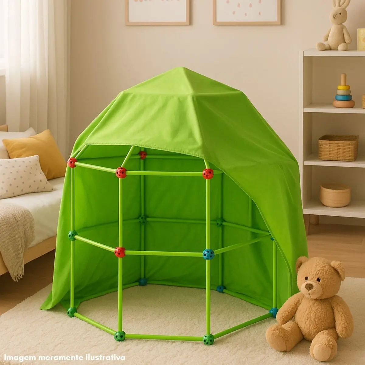 Barraca Infantil Cabana Tenda Facil de Montar Toca Casinha Menino Menina