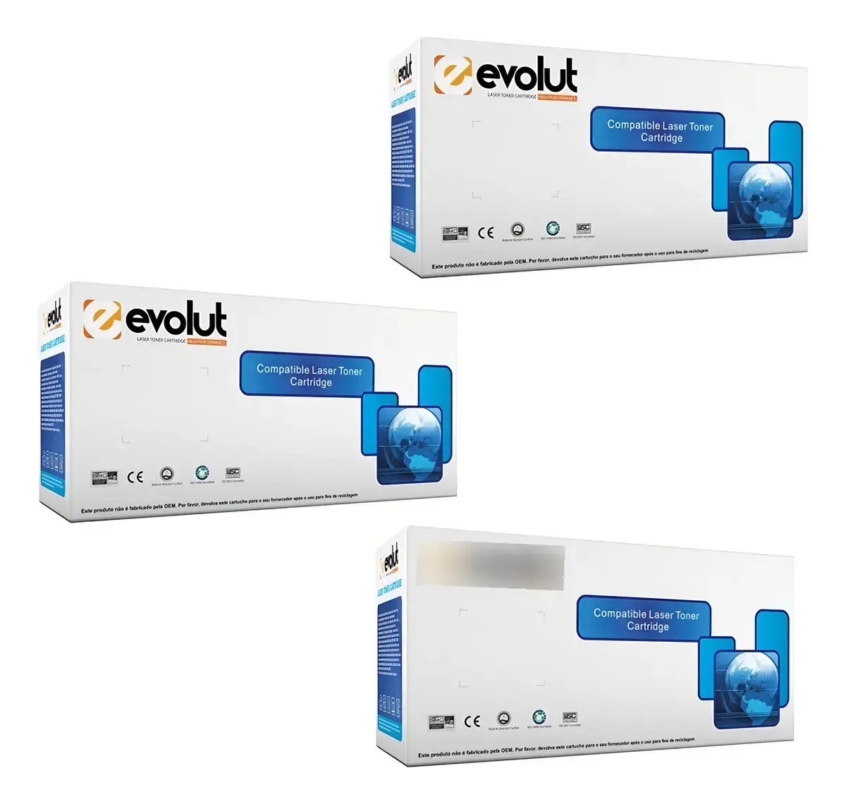 Kit com 3 Toners Evolut Compatível para HP CB435, CB436 e CE285 - 1