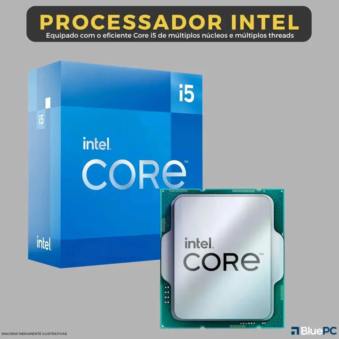 Computador Completo Intel Core i5 4570 (4ª Geração), 16GB RAM, SSD 256GB, Monitor 20" 75Hz HDMI, Windows 10 Pro, Preto, Bivolt - BluePC Office CDF-099OF thumbnail 5