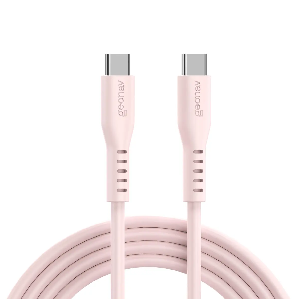 Geonav Cabo de Silicone USB-C para USB-C, carregamento até 38W, Silicone resistente, 1,5m, ESC06SPK, Rosa - 1