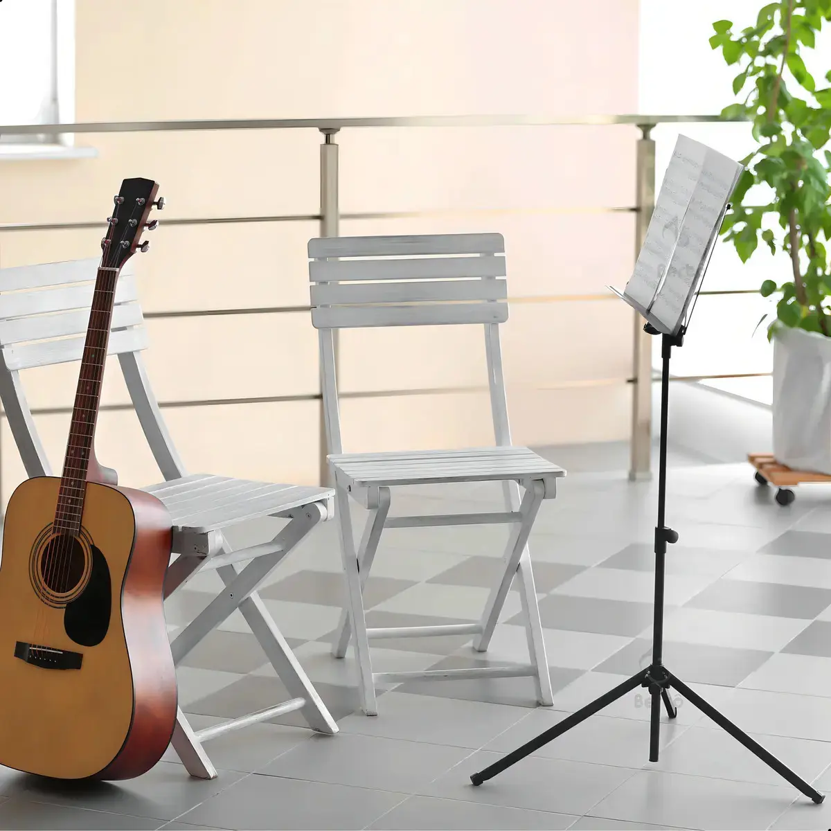 Estante Porta Partitura Bertô Preto Ajustável 75cm-1.3m Dobrável com Bolsa thumbnail 8