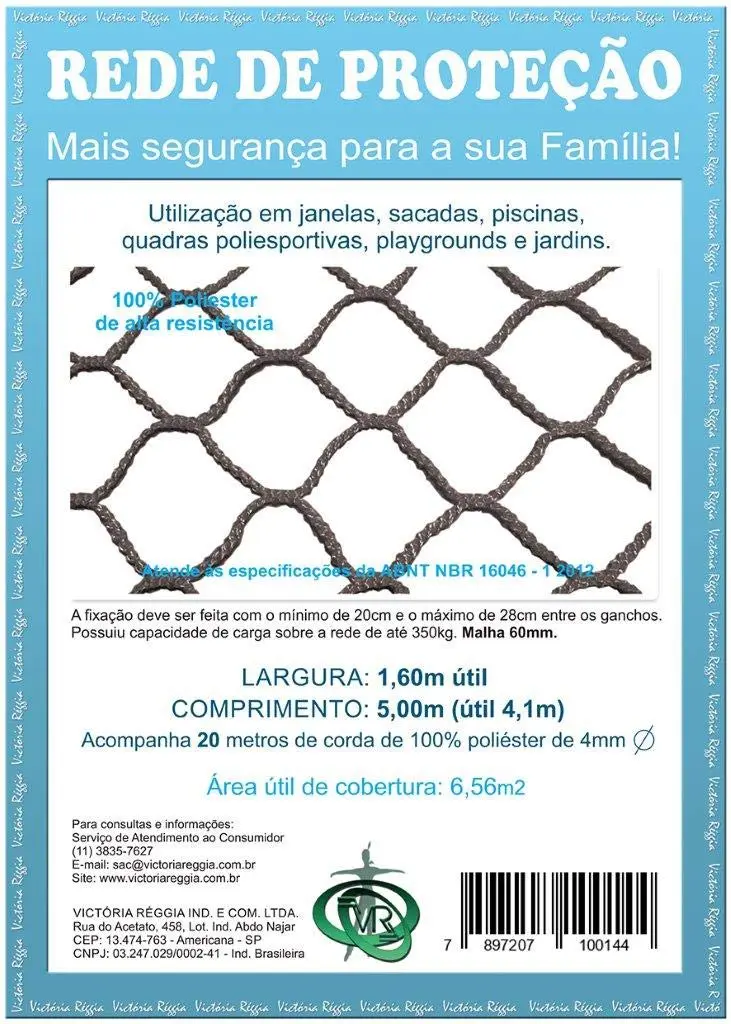 Kit Rede/Tela De Proteção Preta -6,56 M2