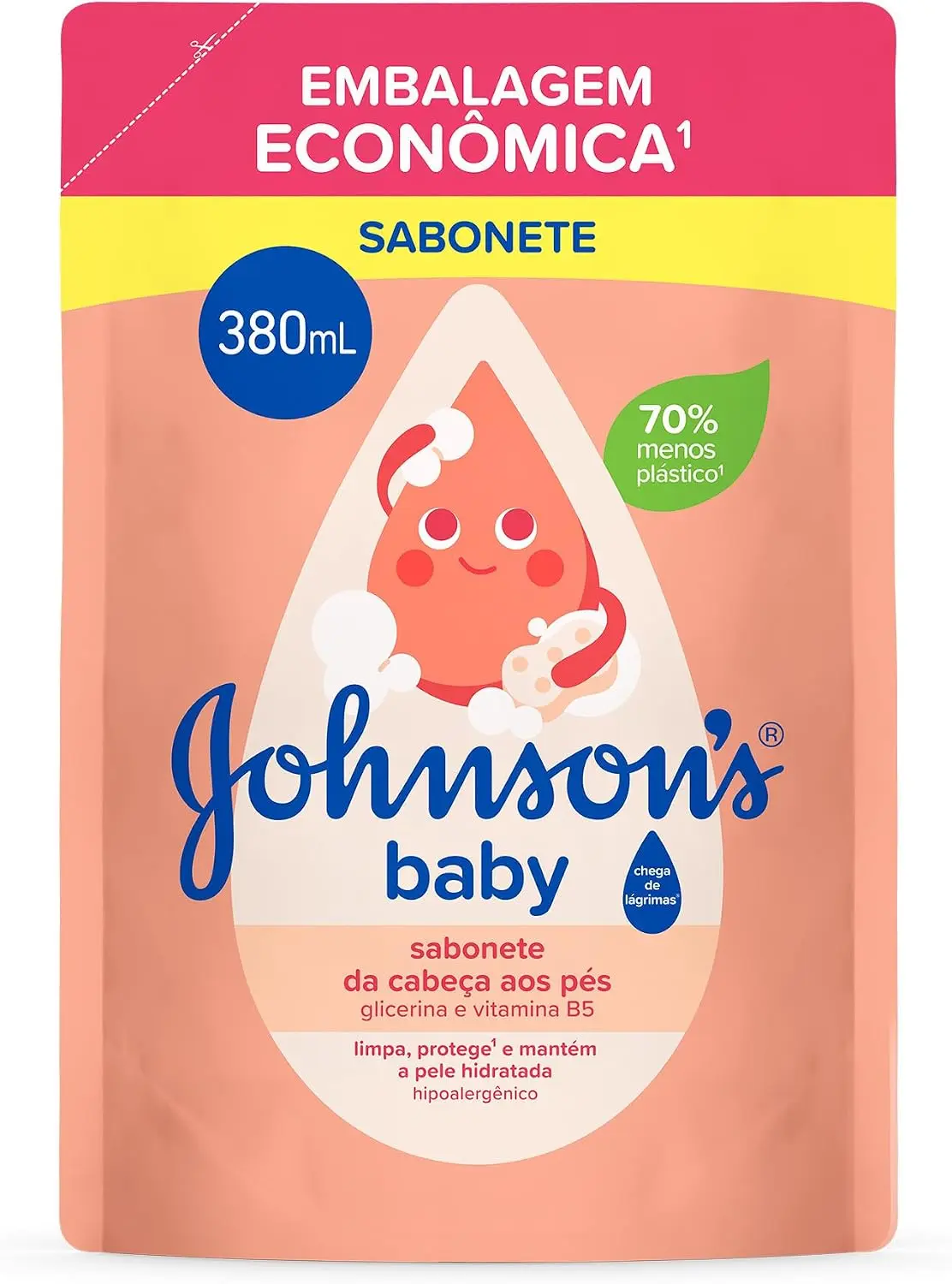 Sabonete Líquido de Glicerina Johnson's Baby, Refil, 380ml - 1