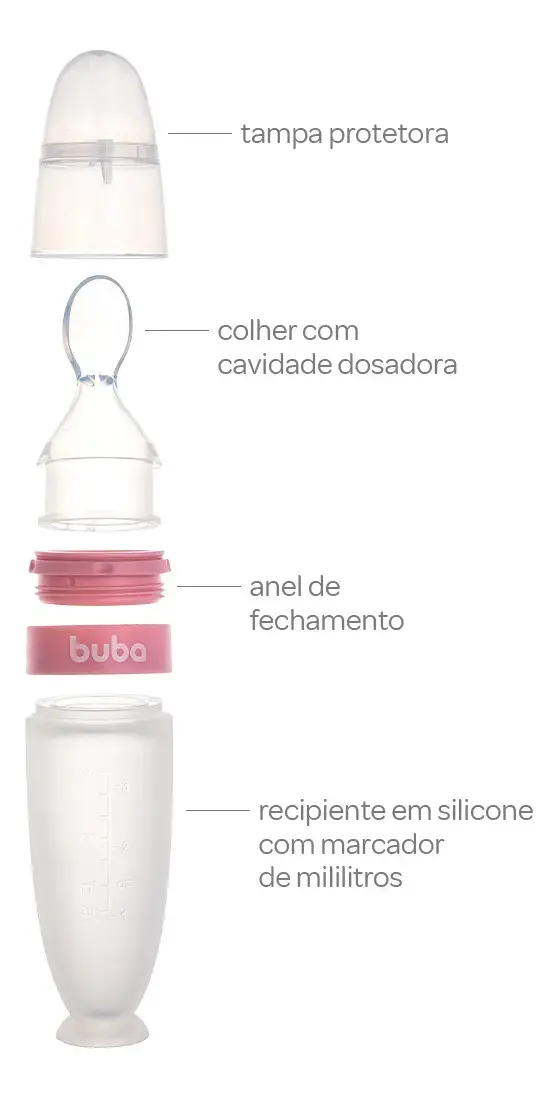 Colher Dosadora De Silicone Com Ventosa E Tampa Rosa Buba thumbnail 5