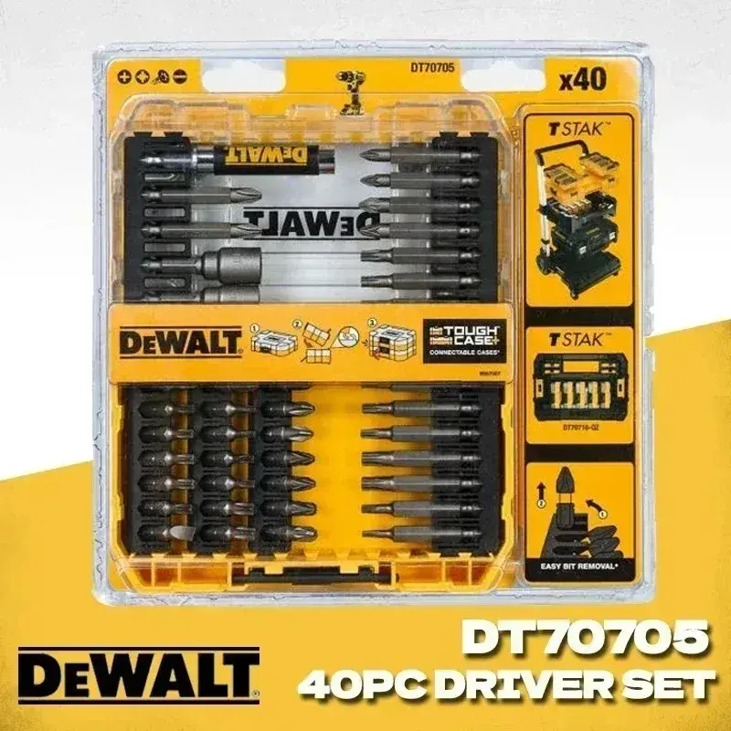 Dewalt dt70705 conjunto de bits de chave de fenda em caixa resistente 40 peças conjunto de brocas de chave de fenda sem fio acessórios de ferramenta elétrica DT70705-QZ - 1