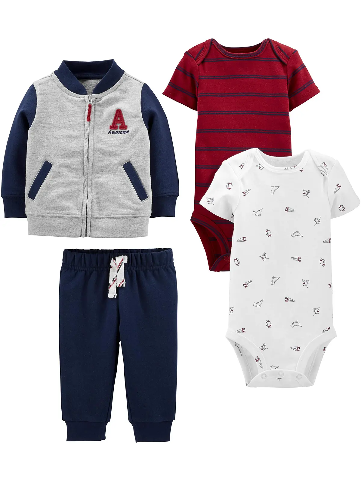 Enxoval Conjunto de jaqueta, calça e body de 4 peças Simple Joys by Carter'sMeninos - 1